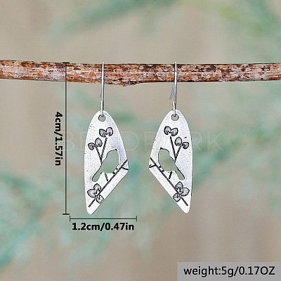 Hollow Bird with Branch Alloy Dangle Earrings FS-WG930CF-01-1