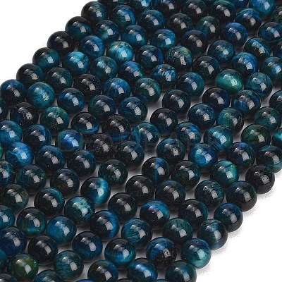 Grade AB Natural Tiger Eye Beads Strands X-G-F591-18-8mm-02-1