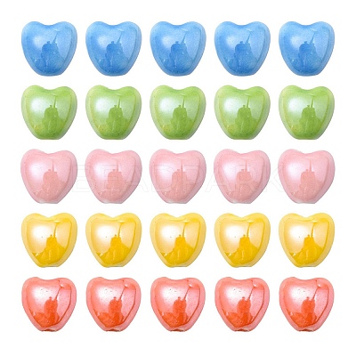 25Pcs 5 Colors Glazed Porcelain Beads PORC-YW0001-02-1