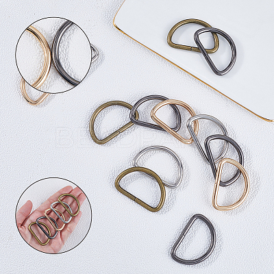 20Pcs 4 Colors Iron D Rings IFIN-SP0001-23C-1