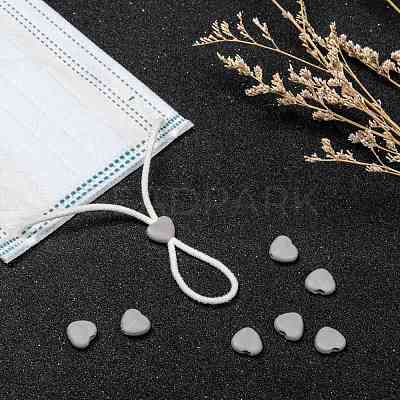 Heart PVC Plastic Cord Lock for Mouth Cover KY-D013-04E-1