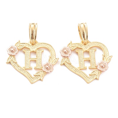 Real 18K Gold Plated Brass  Pendants KK-J042-43G-H-1
