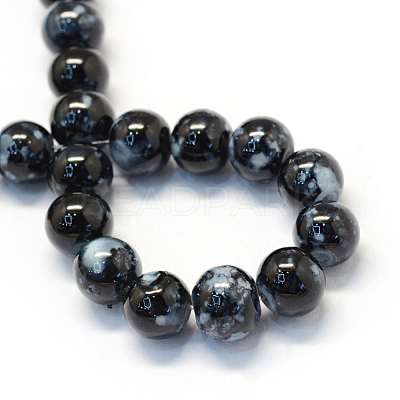Baking Paint Glass Round Bead Strands X-DGLA-Q019-8mm-73-1