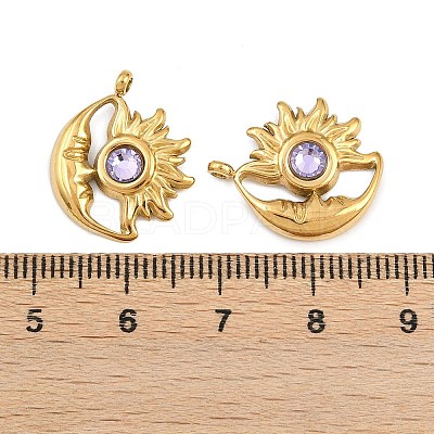 304 Stainless Steel Rhinestone Pendants STAS-Z166-24G-06-1