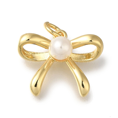 Rack Plating Brass with ABS Plastic Pearl Charms X-KK-G500-13G-1