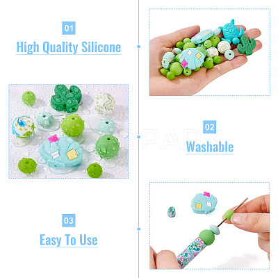 Summer Theme Food Grade Eco-Friendly Silicone Beads SIL-TA0002-72-1
