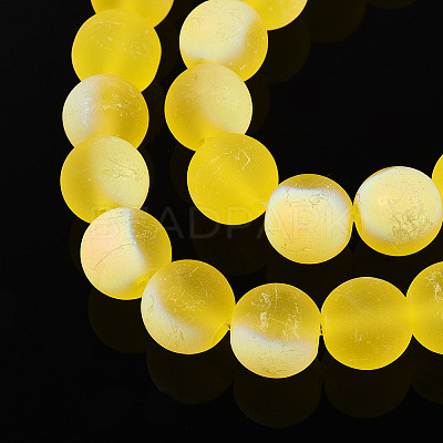 Frosted Transparent Glass Beads Strands LS-GLAA-T032-T10mm-MBB11-1