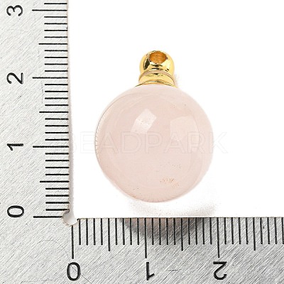 Natural Rose Quartz Perfume Bottle Pendants G-K338-22G-02-1