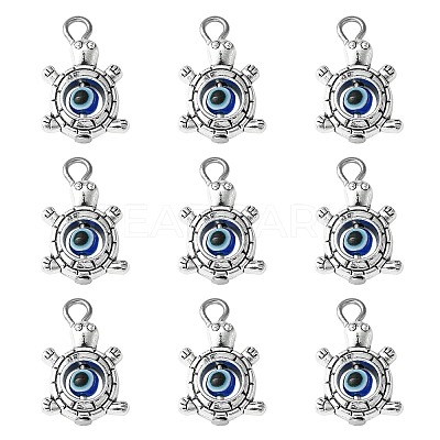 30Pcs Tibetan Style Alloy & Evil Eye Resin Pendants PALLOY-CJ0002-78-1