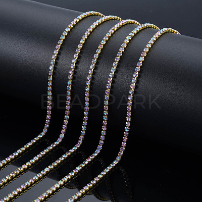 Brass Rhinestone Strass Chains CHC-N017-003B-A02-1