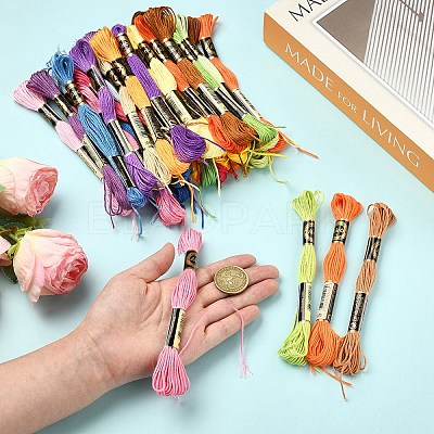 6Bundles 6 Colors Polyester Embroidery Floss OCOR-YW0001-24F-1