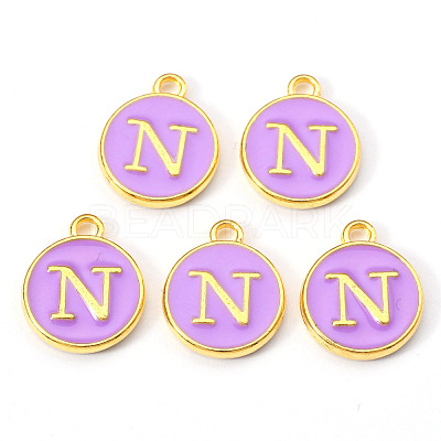 Golden Plated Alloy Enamel Charms ENAM-S118-10N-1