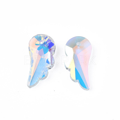Pointed Back Glass Rhinestone Pendants EGLA-N006-035A-1