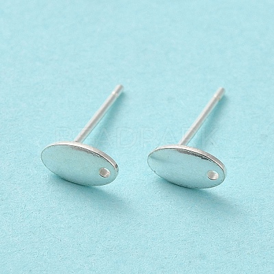 Oval 925 Sterling Silver Stud Earring Finddings STER-K174-13S-1