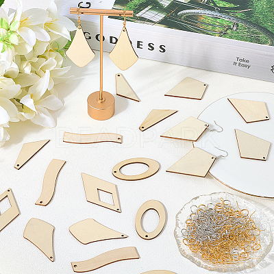 DIY Wooden Dangle Earring Making Kits DIY-SP0005-04-1