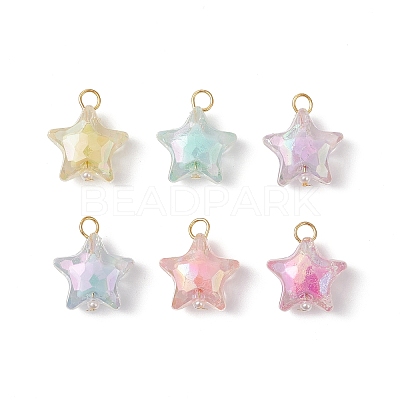 Acrylic with ABS Plastic Imitation Pearl Pendants PALLOY-JF04503-02-1