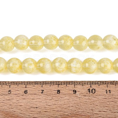 Transparent Half Spray Painted Glass Beads Strands GLAA-Q110-02A-01-1