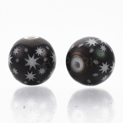 Christmas Electroplate Glass Beads EGLA-R113-07H-1