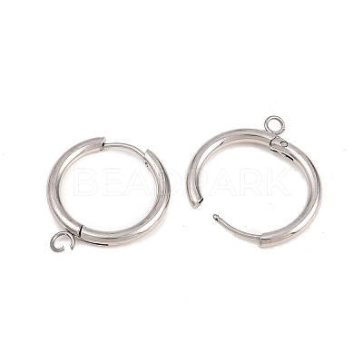 316 Stainless Steel Huggie Hoop Earring Findings EJEW-B158-01E-P-1