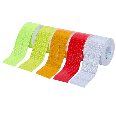 5 Rolls 5 Colors PET & PVC AUMO-mate Car Reflective Strip Sticker AJEW-SP0002-18-1