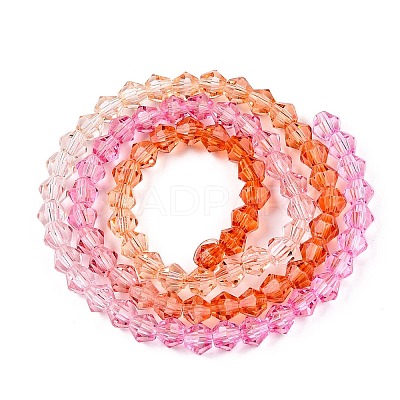 Gradient Color Baking Paint Glass Bead Strands DGLA-A039-T6mm-A04-1