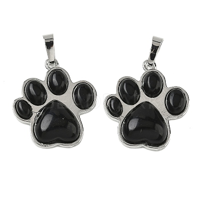 Natural Obsidian Pendants X-G-B194-02P-07-1