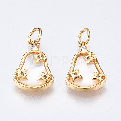 Brass Micro Pave Clear Cubic Zirconia Pendants KK-Q277-016-NF-1