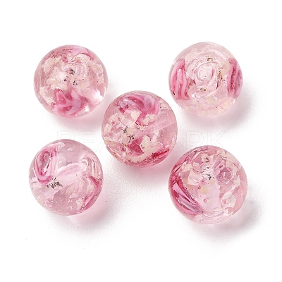 Luminous Handmade Glod Sand Lampwork Beads Strands LAMP-B028-03L-10mm-1