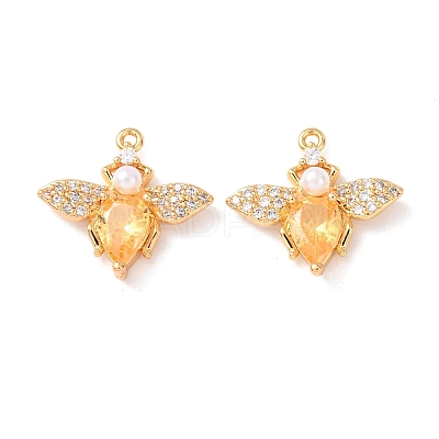 Brass Micro Pave Cubic Zirconia Pendants KK-A284-14G-02-1