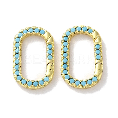 Rack Plated Brass Micro Pave Cubic Zirconia Clasps KK-Z039-06A-G-1