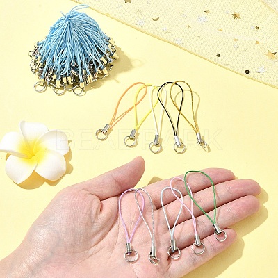 100Pcs Polyester Cord Mobile Straps MOBA-FS0001-02I-1