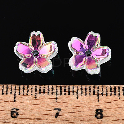 Transparent Electroplate Glass Bead Caps EGLA-N015-01A-1
