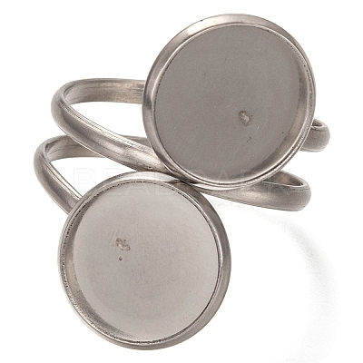 Non-Tarnish 201 Stainless Steel Pad Ring Settings X-STAS-P262-01P-1