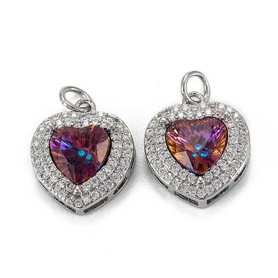 Brass Micro Pave Cubic Zirconia Pendants KK-G404-A-01D-P-1