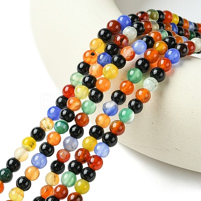 Natural Agate Beads Strands G-F417-05-4mm-1