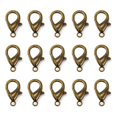Tibetan Style Alloy Lobster Claw Clasps X-PALLOY-O027-AB01-1