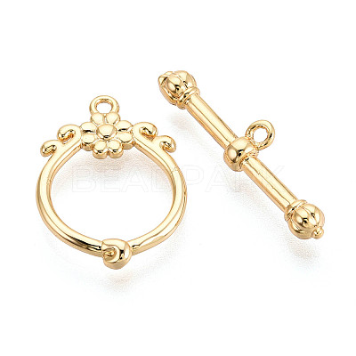 Brass Toggle Clasps KK-T077-01G-1