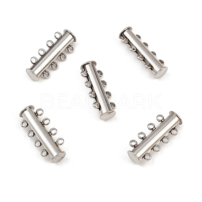 Non-Tarnish 4-Strands 304 Stainless Steel Slide Lock Clasps LS-STAS-H402-35P-01-1