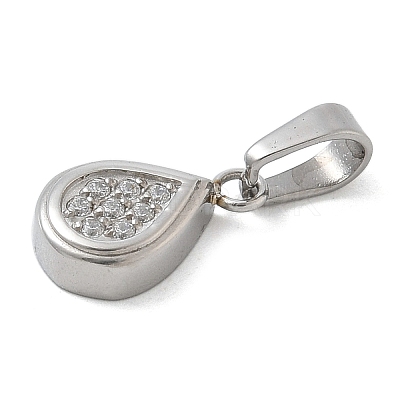 Ion Plating(IP) 304 Stainless Steel Micro Pave Cubic Zirconia Pendants STAS-Z107-02P-03-1