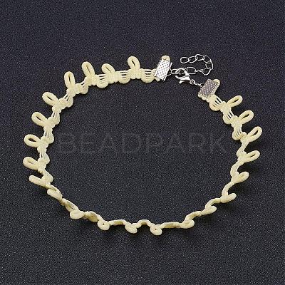 Cloth Gothic Choker Necklaces NJEW-E085-29B-1