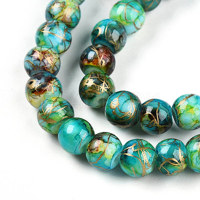 Baking Paint Glass Beads X1-DGLA-N003-6mm-B08-1