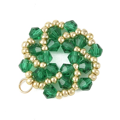 Imitate Austrian Crystal Bicone Glass Beaded Pendants PALLOY-MZ01394-01-1