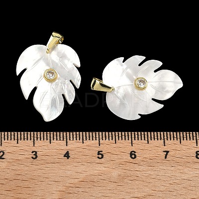 Natural White Shell Carved Pendants SHEL-B180-01G-1