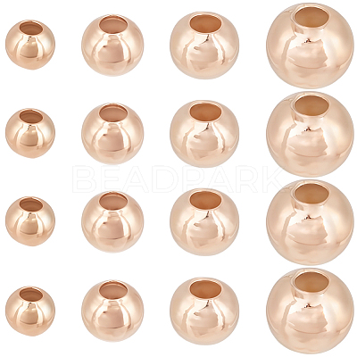 40Pcs 4 Styles Round 925 Sterling Silver Spacer Beads STER-BBC0009-10-1