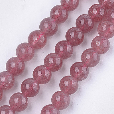 Natural Strawberry Quartz Beads Strands G-S333-8mm-018-1