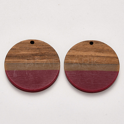 Resin & Walnut Wood Pendants RESI-S384-009A-A-1