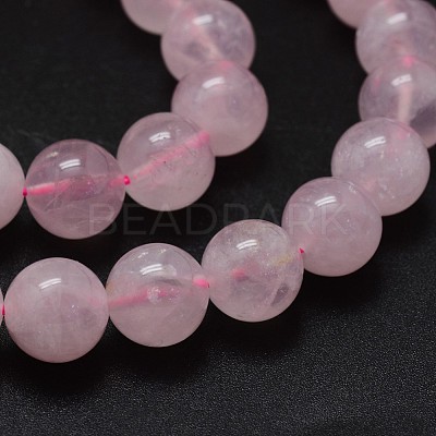 Pink Color Natural Madagascar Rose Quartz Beads Strands G-K285-33-6mm-02-1