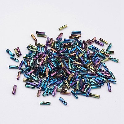 Glass Twisted Bugle Beads SEED-E002-9mm-809#-1