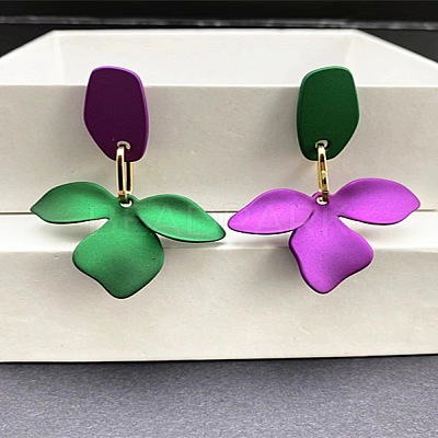 Flower Alloy Dangle Stud Earrings FS-WGCC3B4-02-1