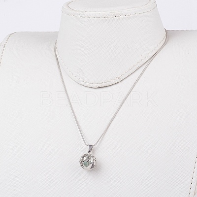 Brass Prayer Box Pendant Necklaces NJEW-JN02071-1